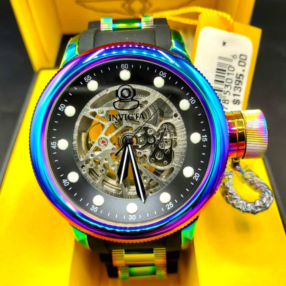 FIRM PRICE-New Invicta Iridescent Russian Driver automatic Men's Watch.